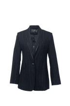 Black Pinstripes Suit Blazer
