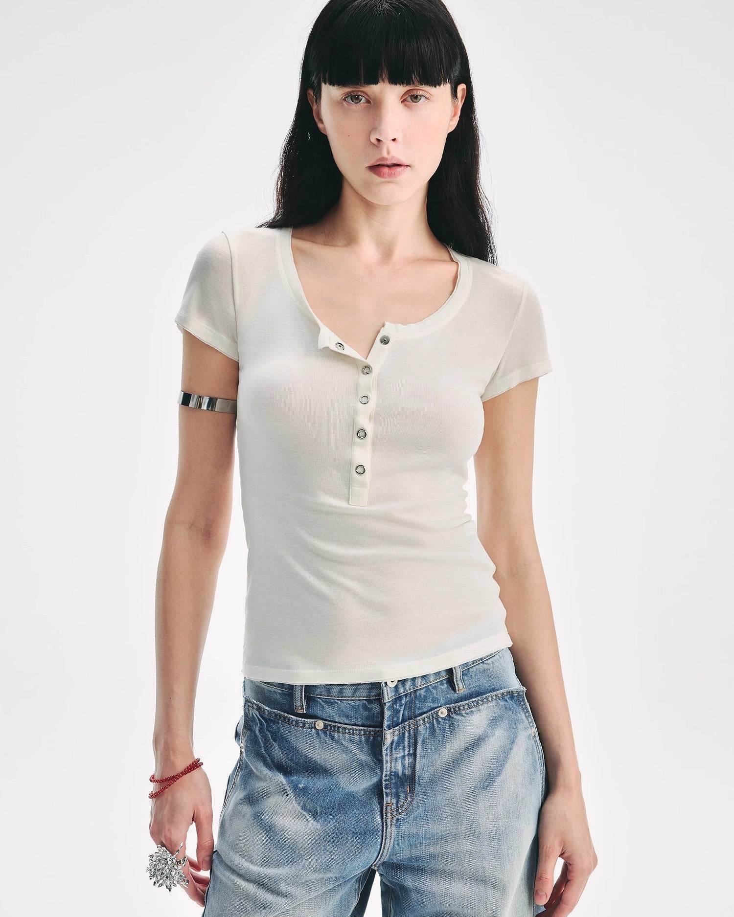 FireladyFur Slim Fit Tencel Wool Women's Henley Shirt