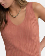Sleeveless V-Neck Sweater Knit Top