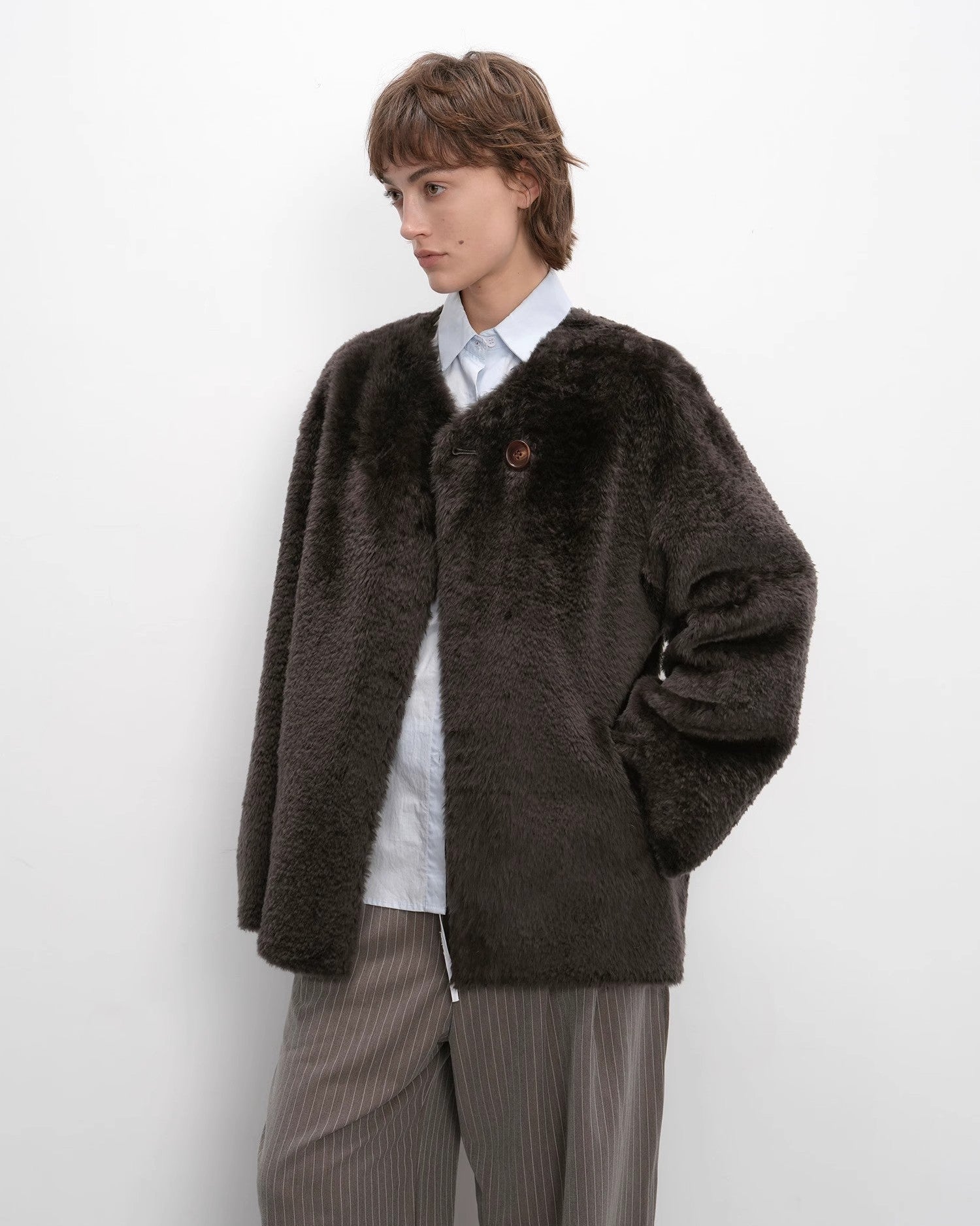 'Urban Home' Merino Wool Sheepskin Fur Women's Jacket