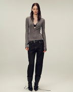 Ultrafine Wool Blend Versatile V-Neck Cardigan "Warm Brown Quiet Autumn"
