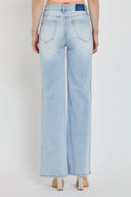 Wide Leg V-Dipped Front Waist Jeans