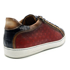 Brezza Calfskin & Embossed Crocodile Sneaker | Red