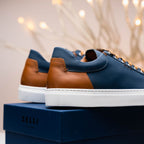 Diaz Rubberized Calfskin Sneaker Navy