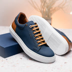 Diaz Rubberized Calfskin Sneaker Navy