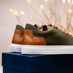 Diaz Rubberized Calfskin Sneaker Olive Green