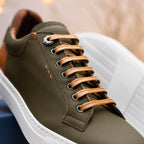 Diaz Rubberized Calfskin Sneaker Olive Green