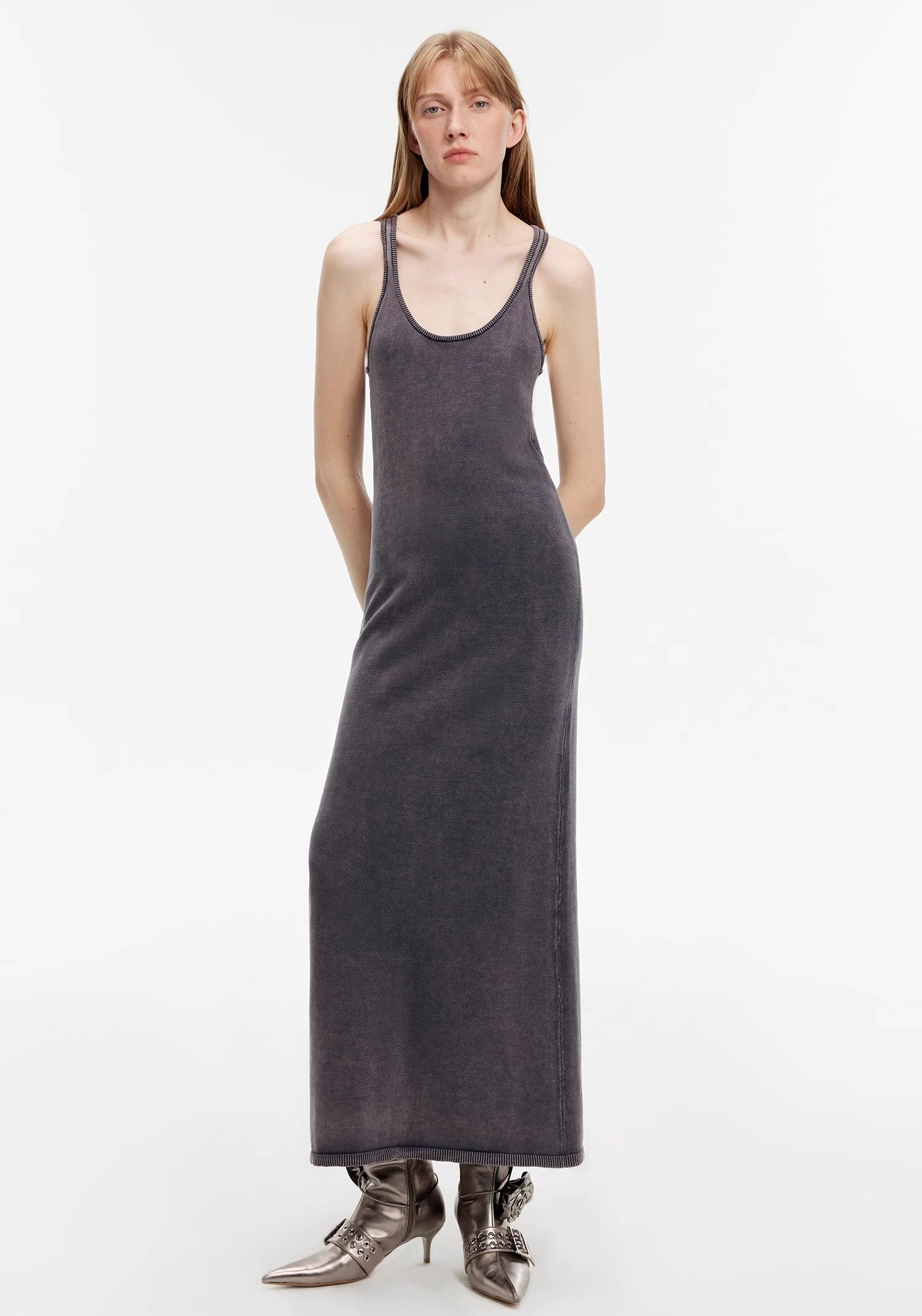 ‘Cool Girl Recipe’ Exclusive Ferment-Washed Distressed Tank Maxi Dress