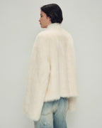Fireladyfur Drop Shoulder Stand Collar Sheepskin Coat ‘Practical Wearism’