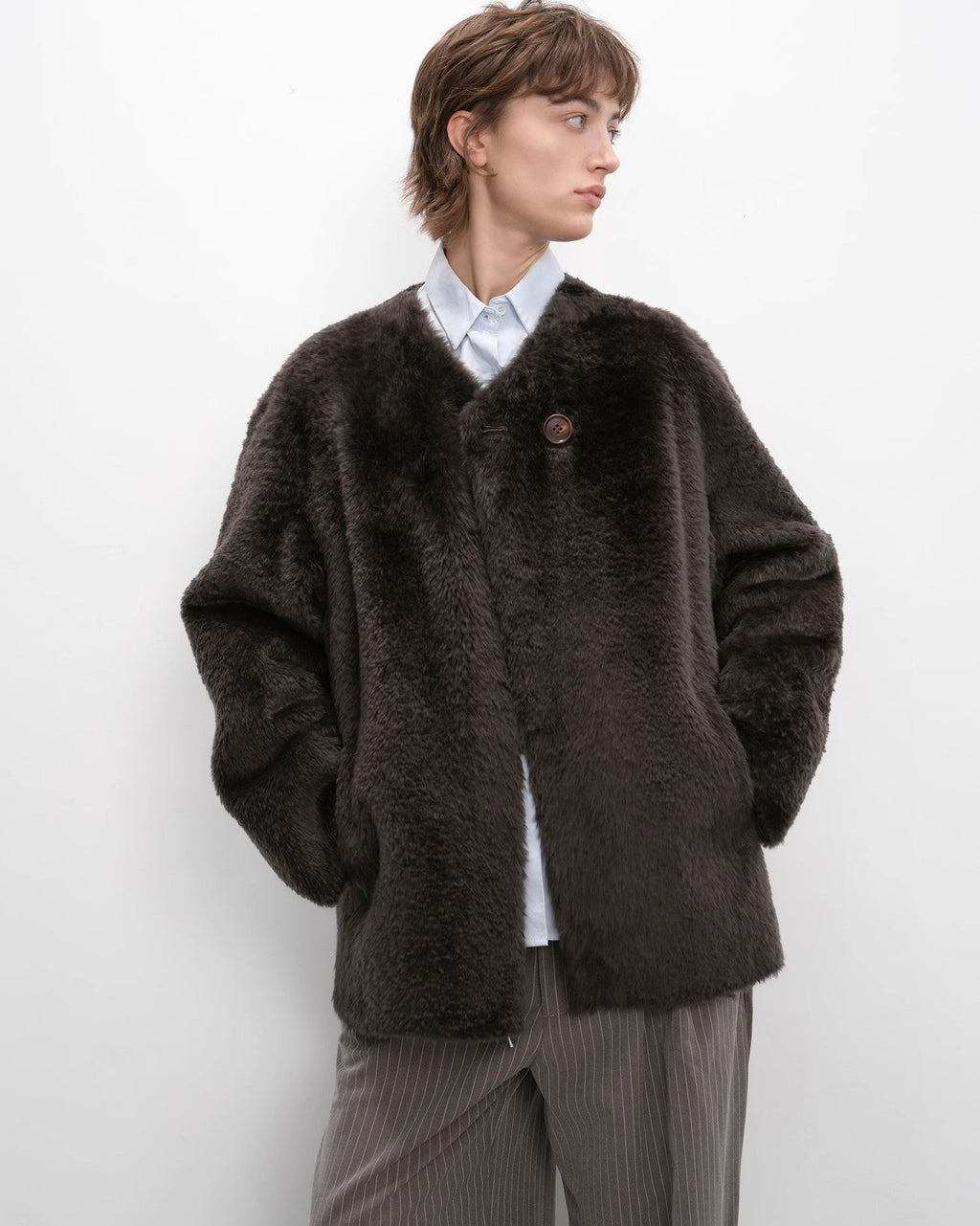 'Urban Home' Merino Wool Sheepskin Fur Women's Jacket