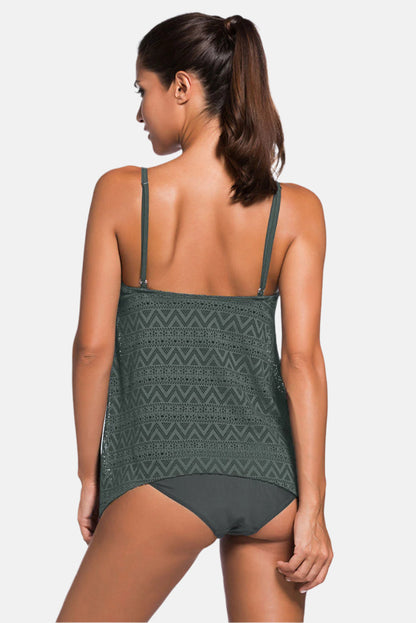 Spaghetti Strap Scoop Neck Tankini Set