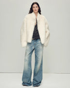 Fireladyfur Drop Shoulder Stand Collar Sheepskin Coat ‘Practical Wearism’