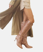 The Jewel Rose Gold | Knee High Sequin Boots