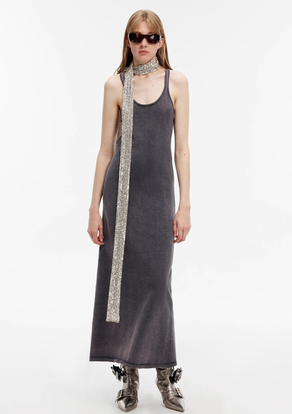 ‘Cool Girl Recipe’ Exclusive Ferment-Washed Distressed Tank Maxi Dress