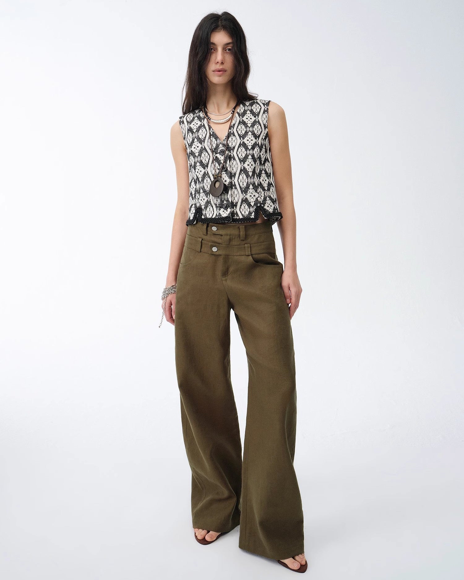 Old Money Style Linen Cut Scimitar Pants ‘Weiss Love Letter’