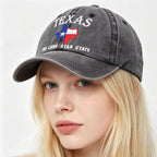 Texas Lone Star Embroidered Vintage Washed Baseball Cap