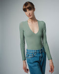 Nova V-Neck Bodysuit | Sage