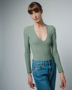 Nova V-Neck Bodysuit | Sage