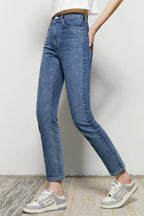 Two Shots High Rise Straight Crop Jeans | HJ013