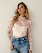 Sheer Floral Lace | Apricot