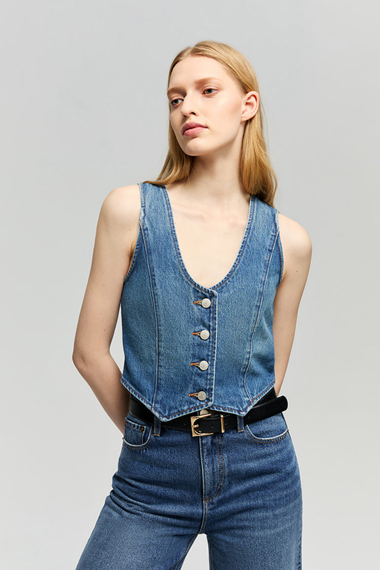 Blue Horizon Denim Vest | HJ903