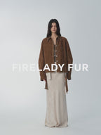 ‘Haruno Dream’ Retro Distressed Flocked Low Waist Long Sleeve Shirt Jacket