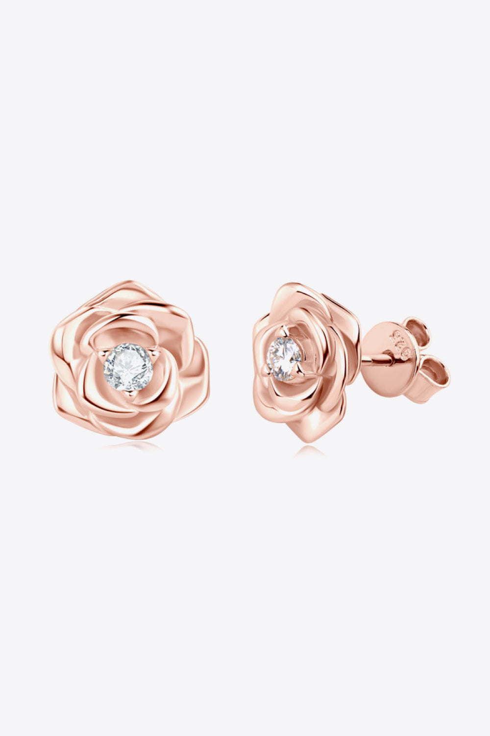 Flower Shape 925 Sterling Silver Stud Earrings