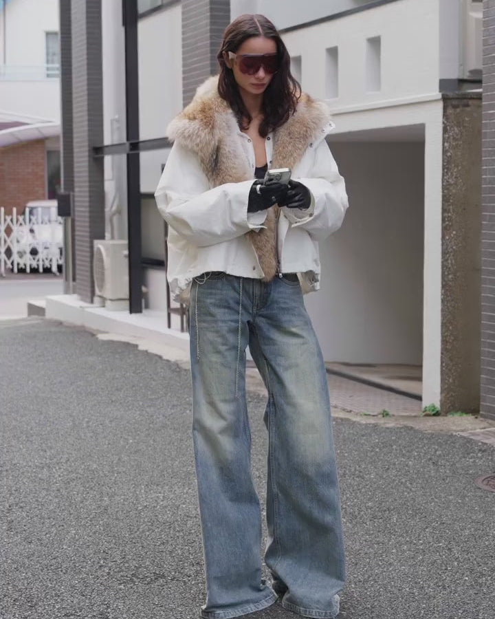 Women's Parka with Coyote/Raccoon/Tokay Fur Trim ‘Epoch Winter Collection’