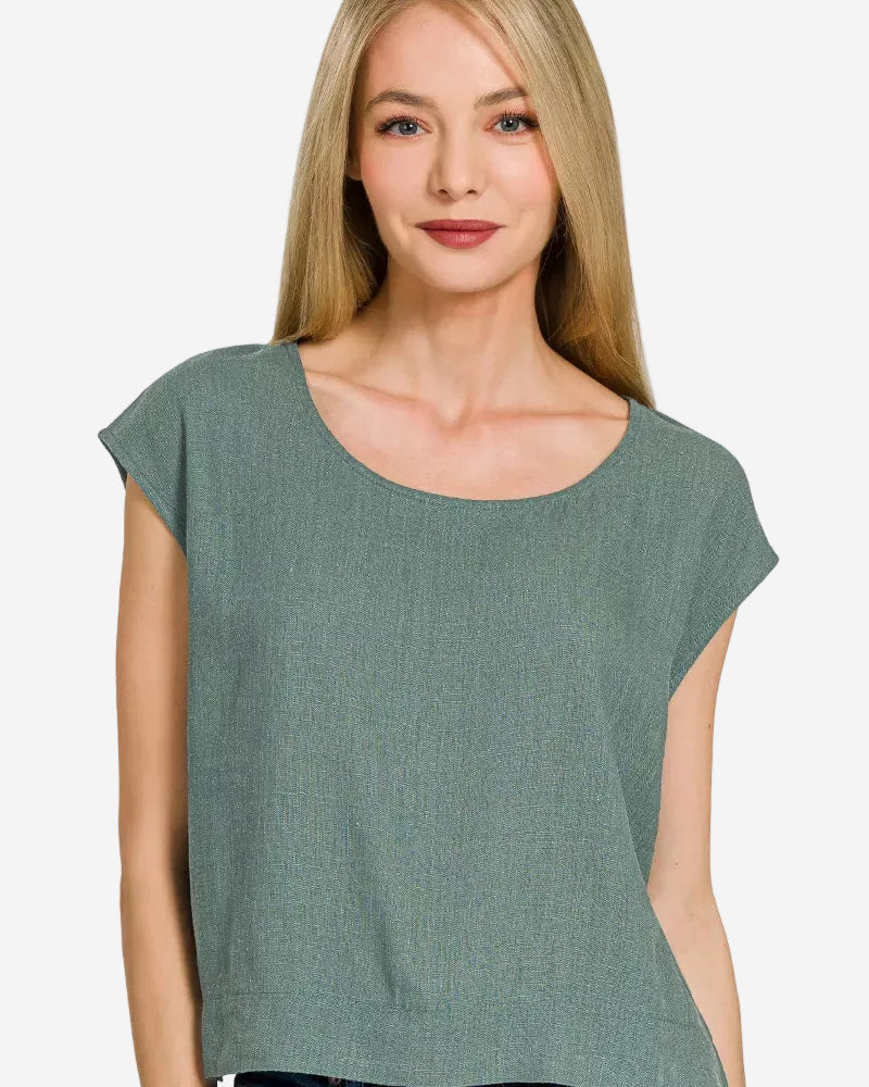 Zenana Linen Sleeveless Top