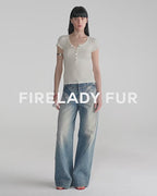 FireladyFur Slim Fit Tencel Wool Women's Henley Shirt