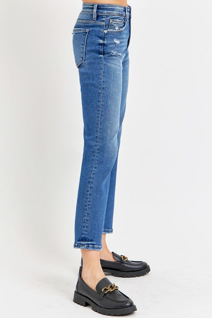 Tummy Control High Rise Crop Bootcut Jeans