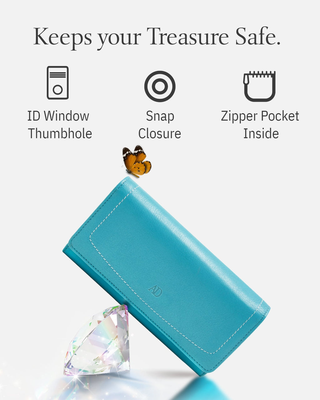 Accordion Clutch with Removable Checkbook Holder