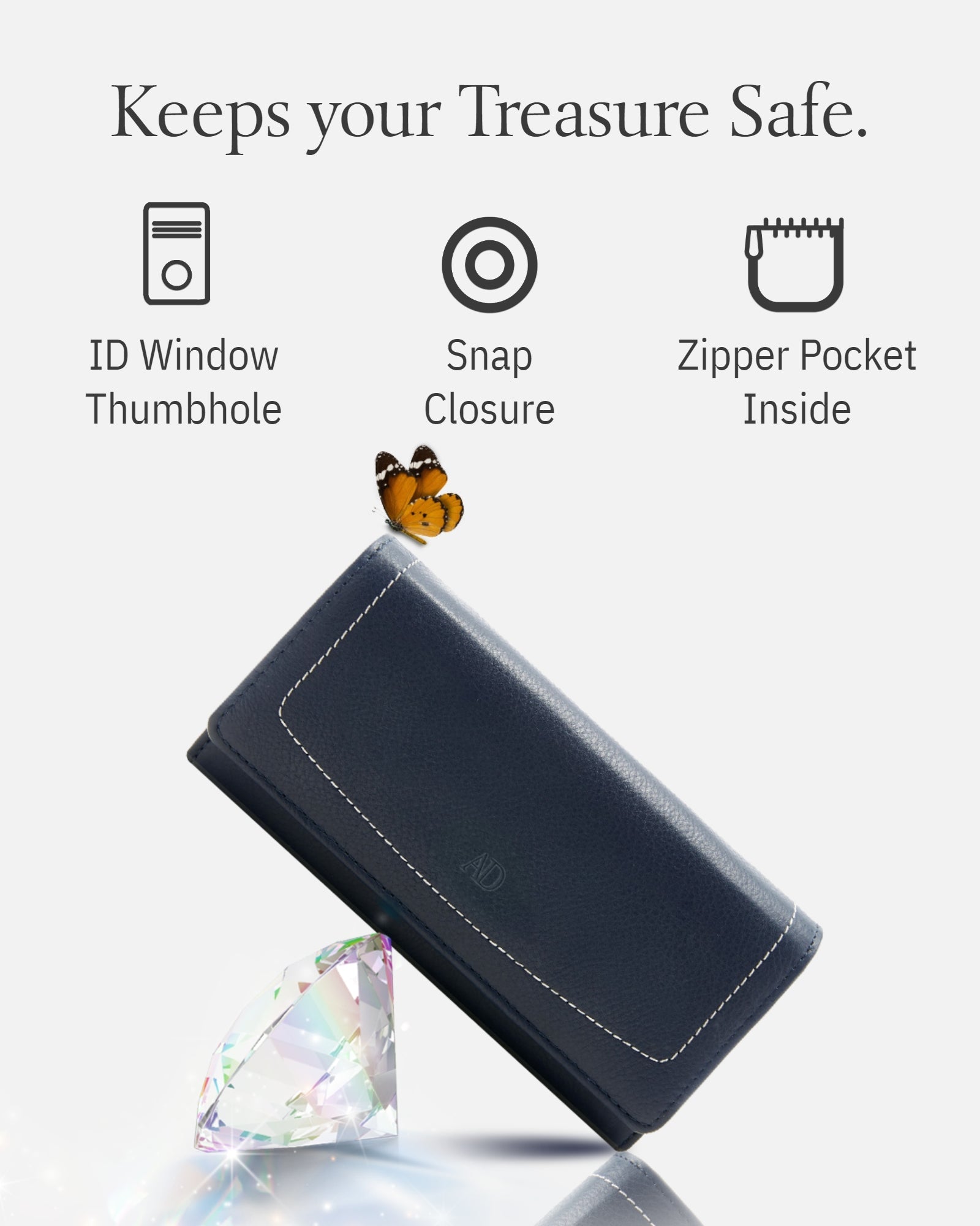 Accordion Clutch with Removable Checkbook Holder