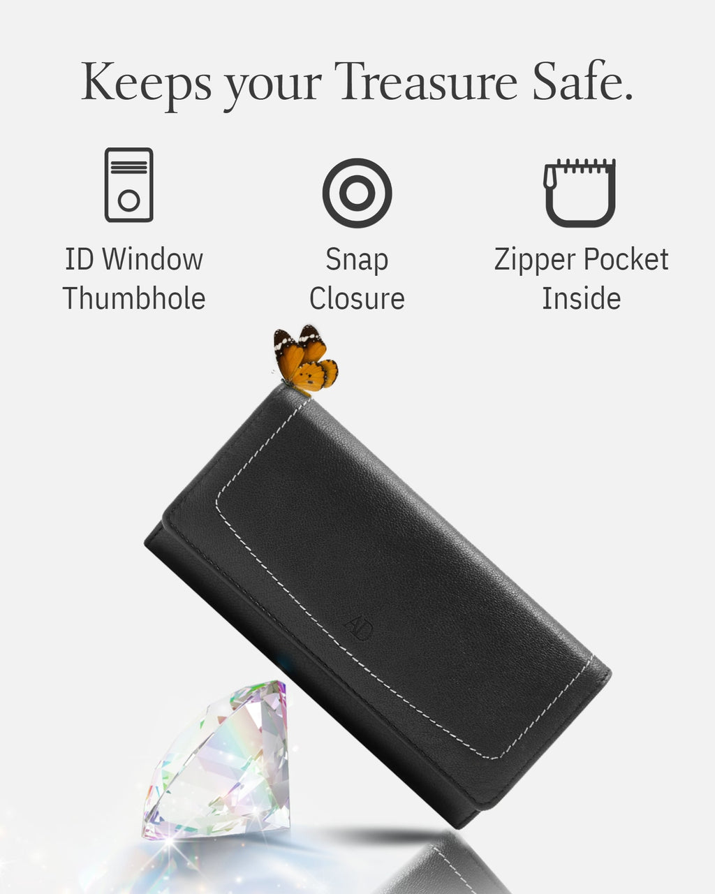Accordion Clutch with Removable Checkbook Holder