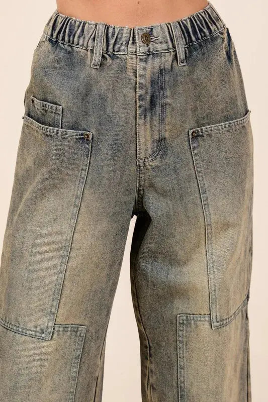 Women's Washed Wide Leg Jeans | Mud Denim