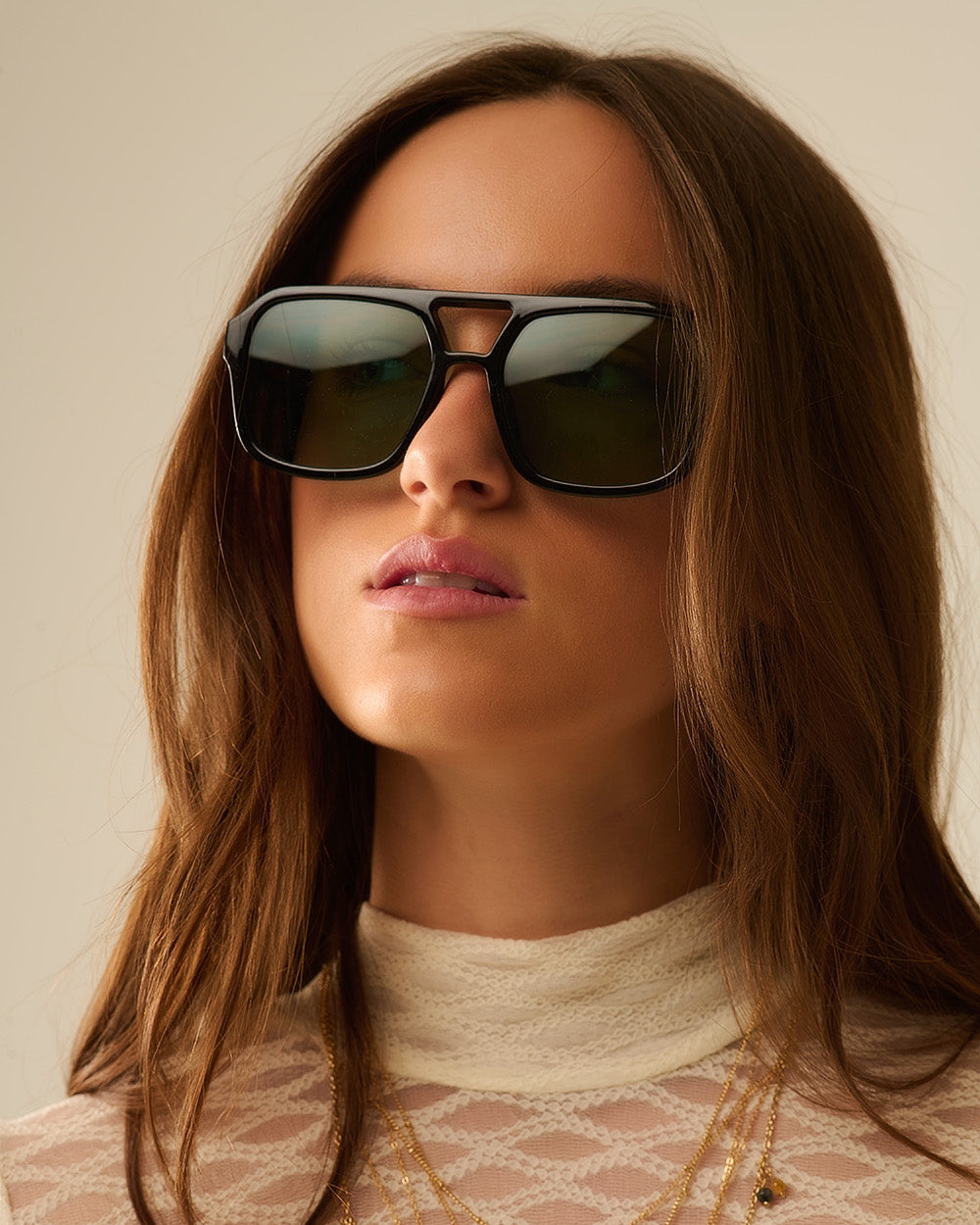 70´s Aviator Sunglasses in Black