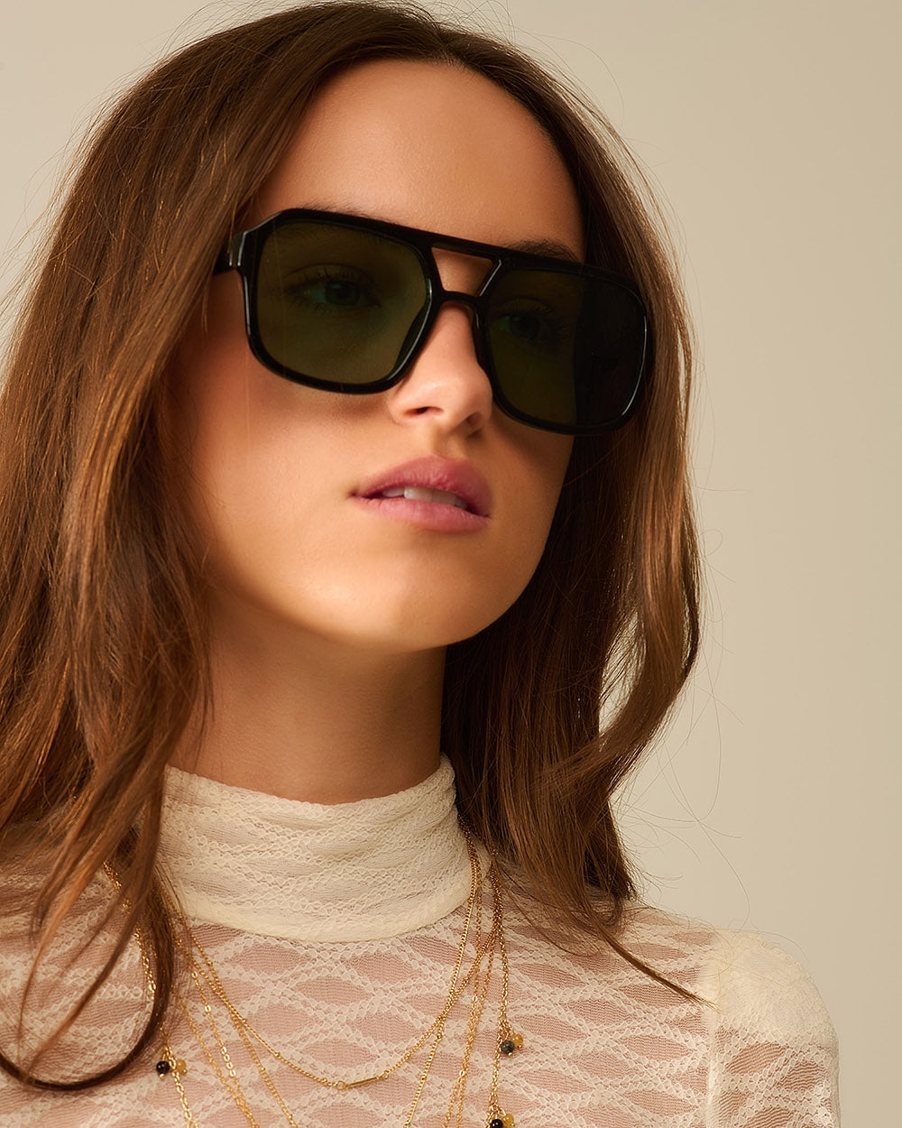 70´s Aviator Sunglasses in Black