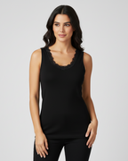 MaRe Luxury Merino Wool Blend Top with Lace Trim | 405