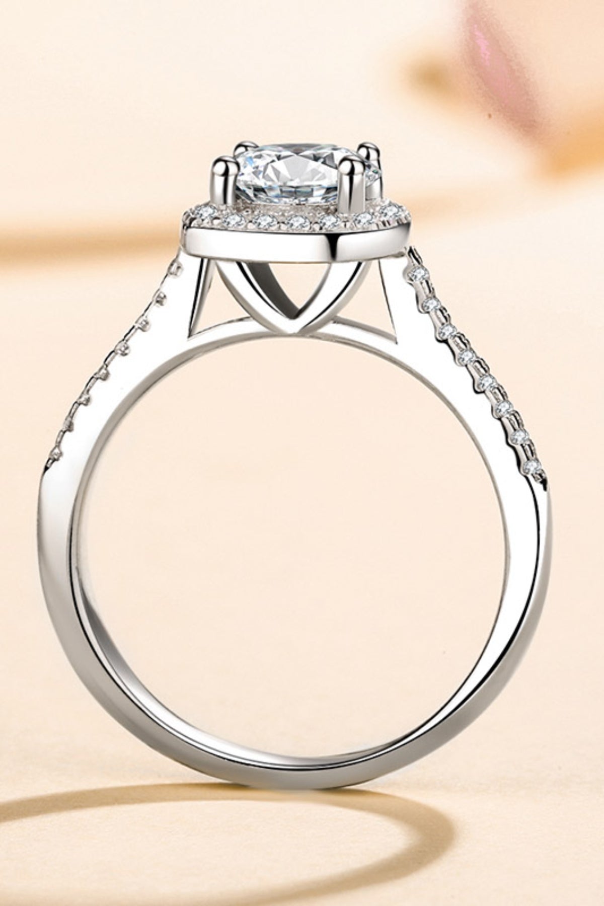 Silver Ring with 1 Ct Moissanite