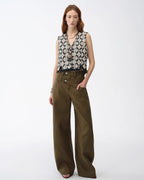 Old Money Style Linen Cut Scimitar Pants ‘Weiss Love Letter’