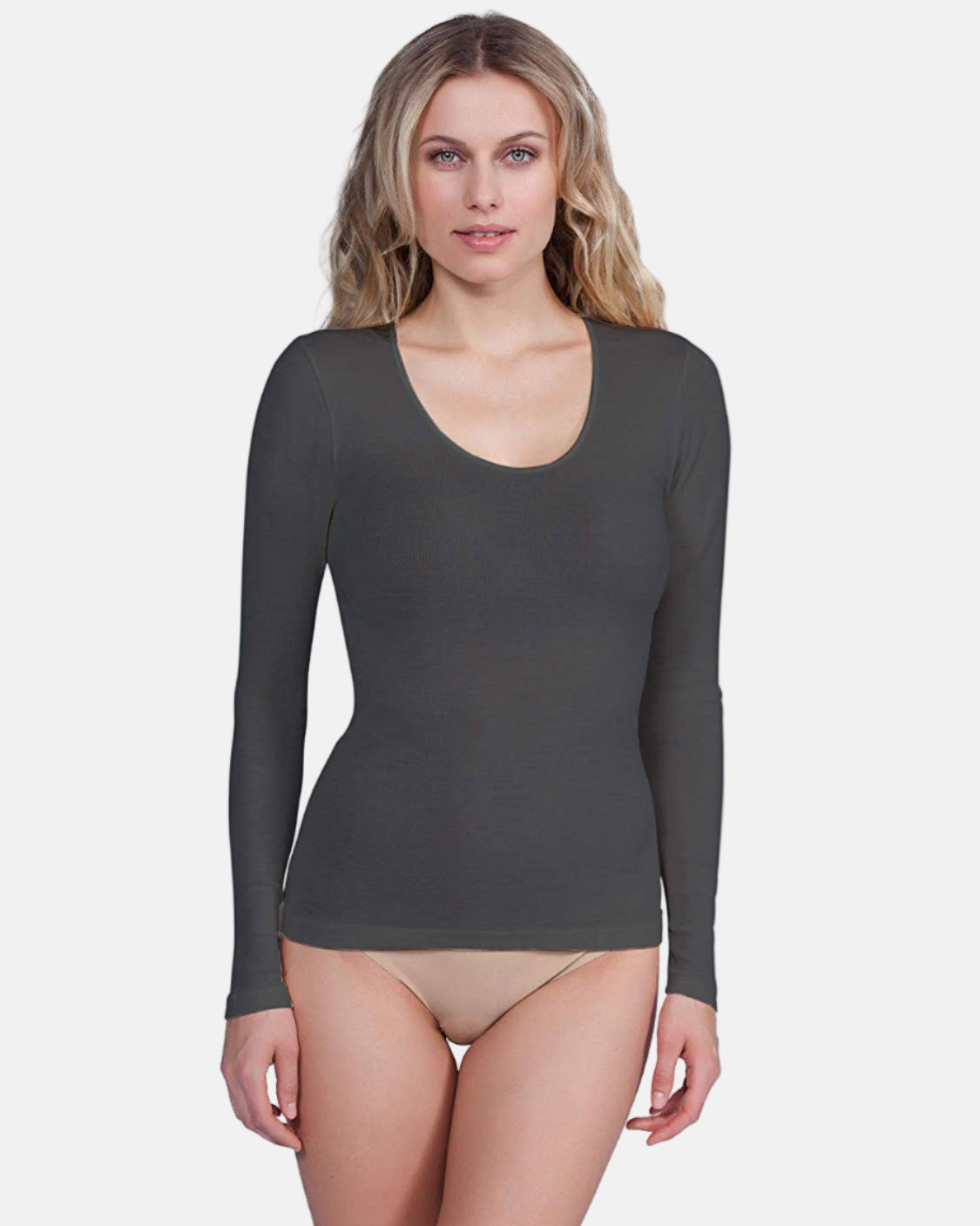 EGi Luxury Merino Wool Silk Women's Long Sleeve T-Shirt | 143
