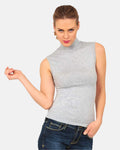 BASIC COTTON Free Spirit Premium Quality Cotton Women's Turtleneck Sleeveless Top