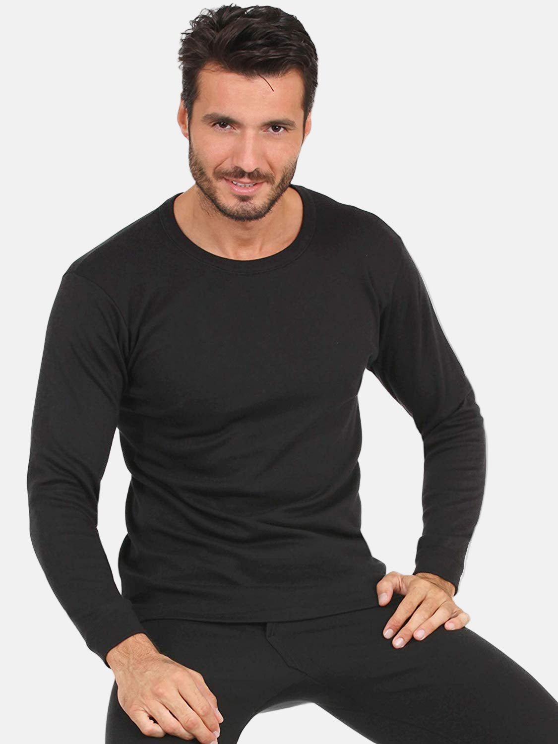 MaRe Premium Quality 100% Brushed Cotton/Fleece Men's Long Sleeved T-Shirt