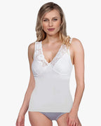 MaRe Luxury Merino Wool Blend V-Neck Top with Lace Trim