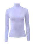 BASIC COTTON Free Spirit Premium Cotton Women's Turtleneck Long-Sleeved T-Shirt