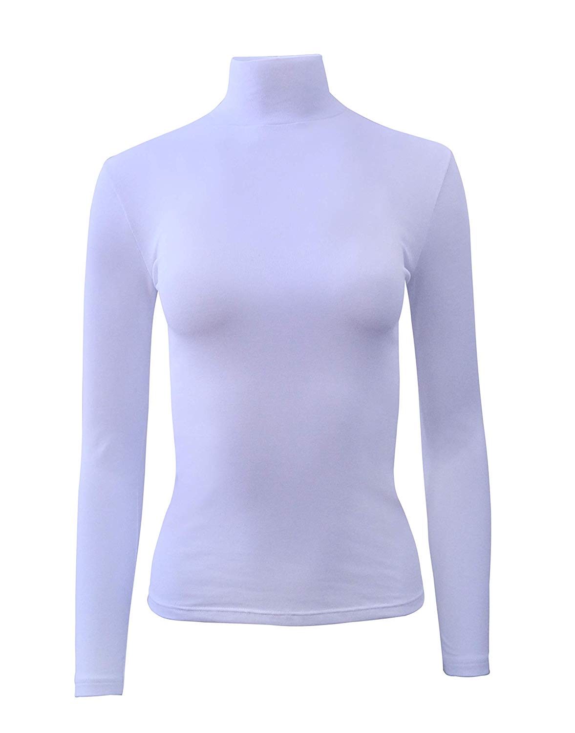 BASIC COTTON Free Spirit Premium Cotton Women's Turtleneck Long-Sleeved T-Shirt