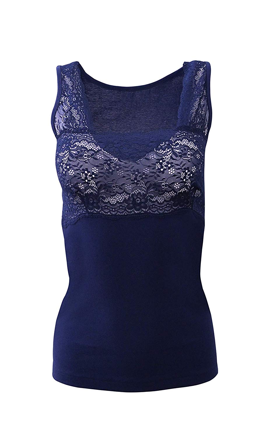 MaRe Luxury 100% Mako Cotton Women's Lace-Trimmed Tank Top | 263