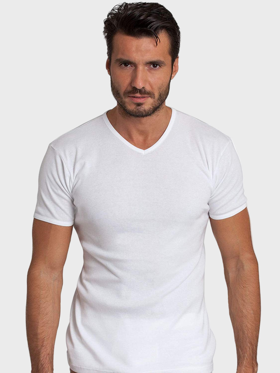 BASIC COTTON Free Spirit Premium Quality 100% Cotton Men's V-Neck T-Shirt