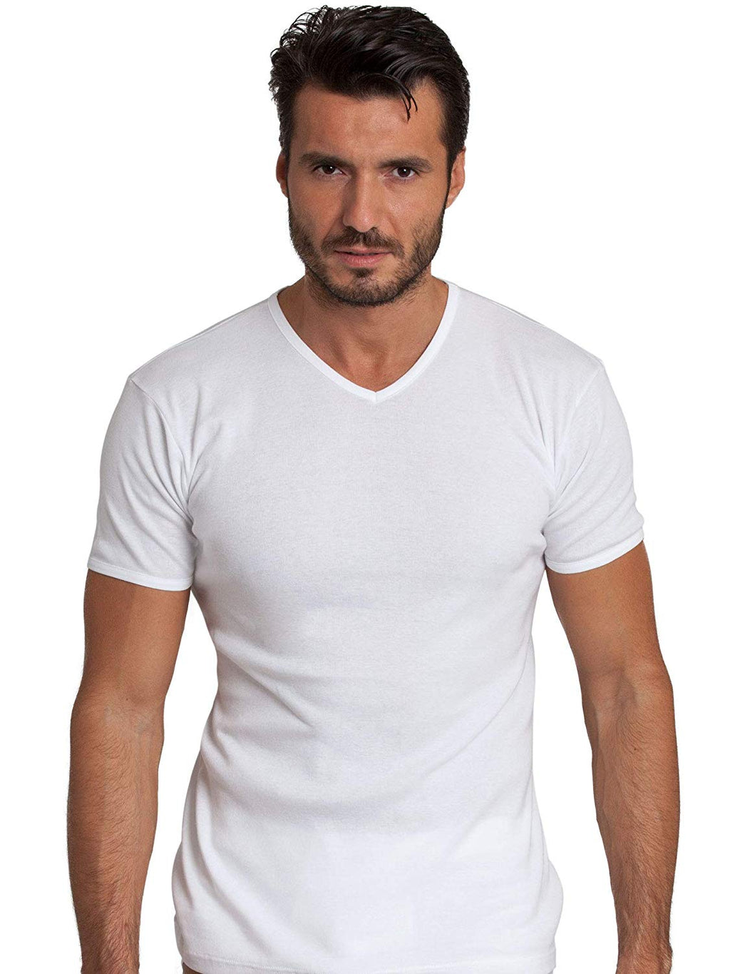 BASIC COTTON Free Spirit Premium Quality Cotton Men's V-Neck T-Shirt