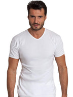 BASIC COTTON Free Spirit Premium Quality Cotton Men's V-Neck T-Shirt